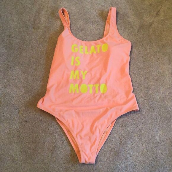NWOT Arie “Gelato Is My Motto “ Graphic Cheeky One Piece - Picture 2 of 6